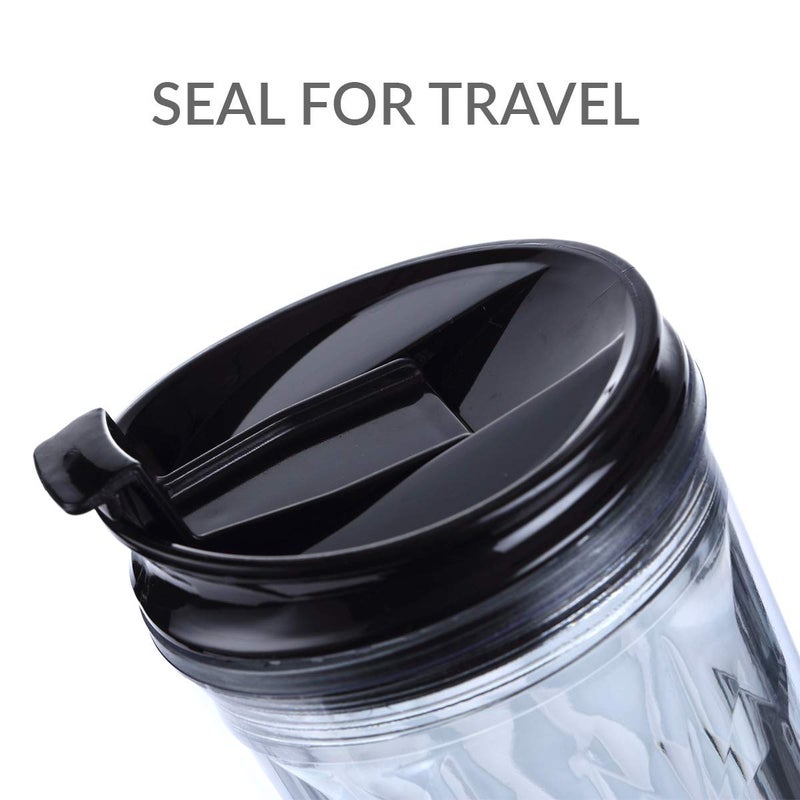 Cupture Crystal Click & Seal Shake Tumbler Cup for Hot or Cold Drinks - 22 oz (Black Diamond) - Image 2